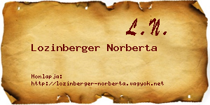 Lozinberger Norberta névjegykártya