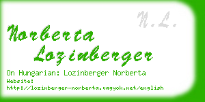 norberta lozinberger business card